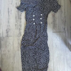 All that Jazz Black and White Floral Midi Dress size 7/8 Girls
